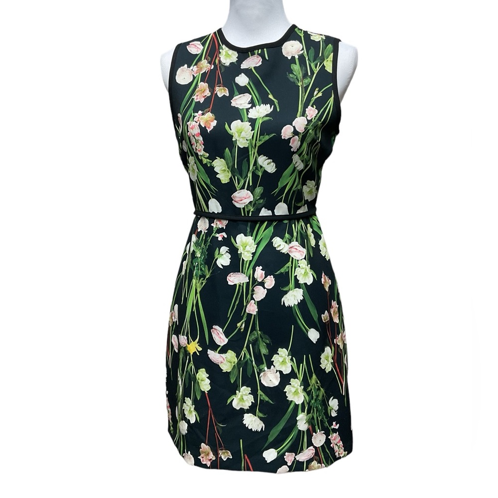 Victoria Beckham for Target Black Floral A-Line Midi Dress Women's Size S